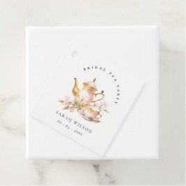 Pink Gold Flora Set Tee Brautparty Tee Party Geschenkanhänger