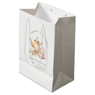 Pink Gold Flora Set Tee Brautparty Tee Party Mittlere Geschenktüte
