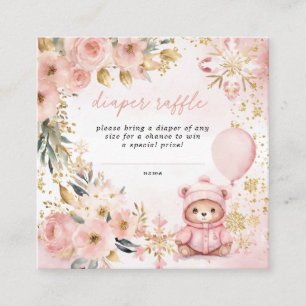 Pink Gold Floral Baby Duschkabine Windelwanne Begleitkarte