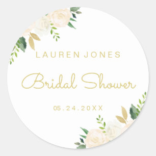 Pink Gold Floral Brautparty Aufkleber