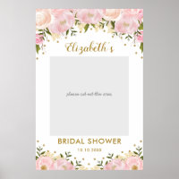 Pink Gold Floral Brautparty Foto Stand Prop