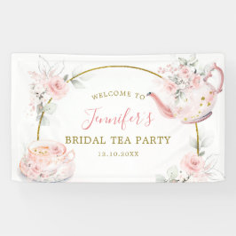Pink Gold Floral Brautparty Tee Party Grosses Banner