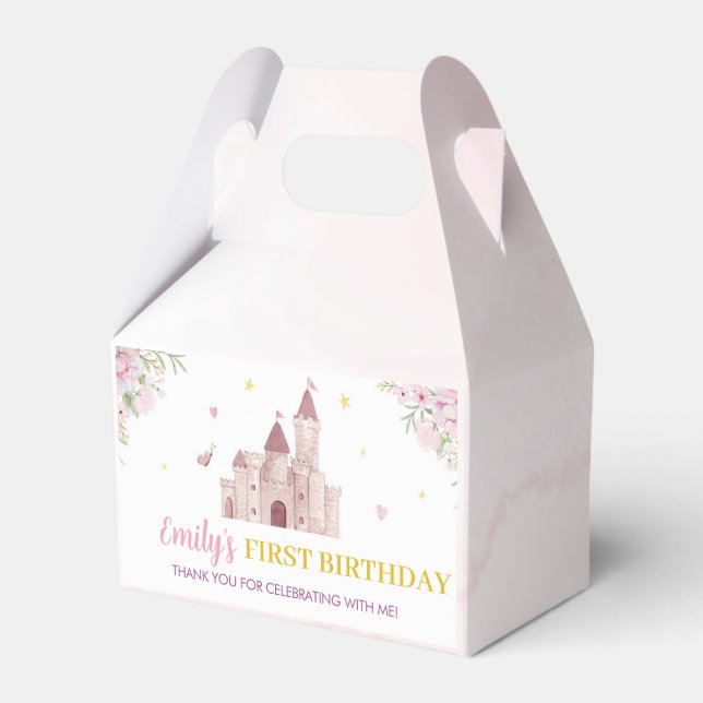 Pink Gold Floral Crocess Prinzessin Birthday Gefal Geschenkschachtel (Vorderseite)
