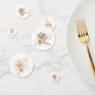 Pink Gold Frau 50. Geburtstagsparty Confetti Konfetti