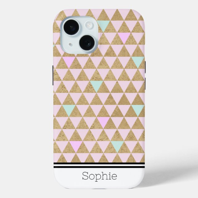 Pink & Gold Geometic Custom Samsung Case-Mate iPhone Hülle (Rückseite)
