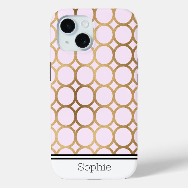 Pink & Gold Geometic Custom Samsung Case-Mate iPhone Hülle (Rückseite)