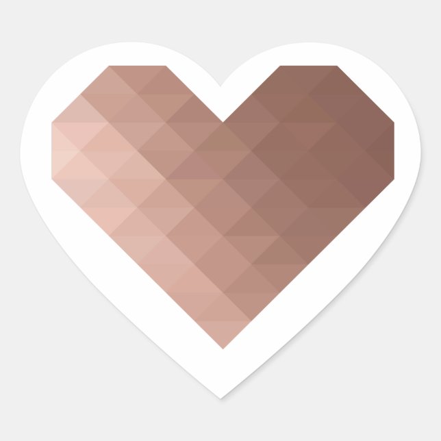Pink Gold Geometric Chic Herz Herz-Aufkleber (Vorderseite)