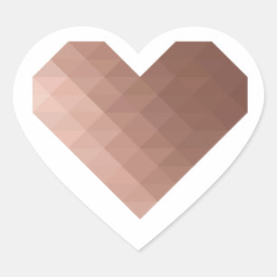 Pink Gold Geometric Chic Herz Herz-Aufkleber