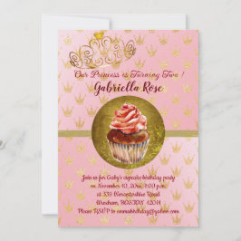 Pink & Gold Girl's Foto Geburtstagsparty Einladung