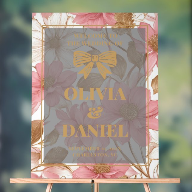 Pink & Gold Glam - Begrüßungsangebot Acrylschild (Neutral)