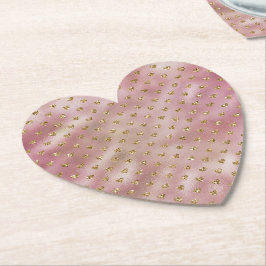 Pink Gold Glam Ombre Gold Glitzer Hearts Untersetzer