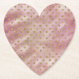 Pink Gold Glam Ombre Gold Glitzer Hearts Untersetzer