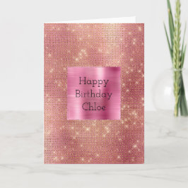 Pink Gold Glam Sparkle Karte