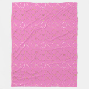 Pink Gold Glam XOXO Fleecedecke
