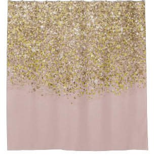 Pink & Gold Glitter Modern Trendy Glamourös Chic T Duschvorhang