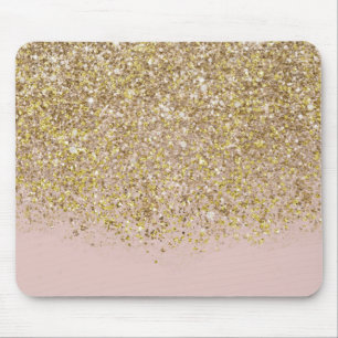 Pink & Gold Glitter Moderne Trendige Glam Chic Tre Mousepad