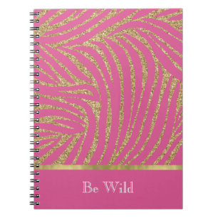 Pink Gold Glitter Zebra Notizblock