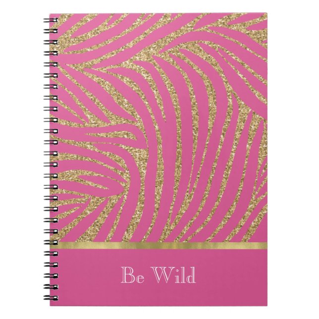 Pink Gold Glitter Zebra   Notizblock (Vorderseite)