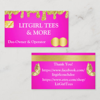Pink Gold Glitzer Business Card Visitenkarte