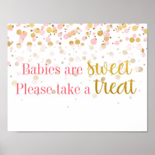 Pink Gold Glitzer Confetti Desserts Leckereien Unt Poster