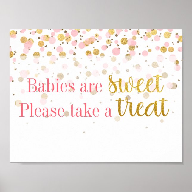 Pink Gold Glitzer Confetti Desserts Leckereien Unt Poster (Vorne)