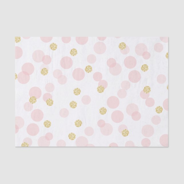 Pink Gold Glitzer Dots Geburtstagsgeschenk Seidenpapier (Vorderseite)