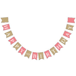 Pink & Gold Glitzer Erster Geburtstag Wimpelkette