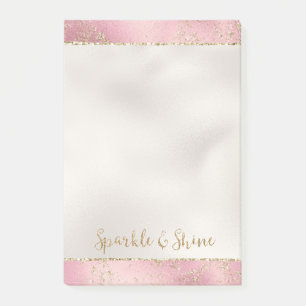 Pink Gold Glitzer Glitz Sparkle   Post-it Klebezettel