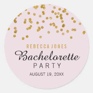 Pink Gold Glitzer Konfetti Bachelorette Sticker