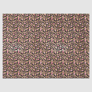Pink Gold Glitzer Leopard Animal Print  Seidenpapier