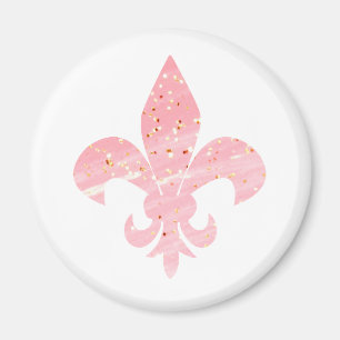 Pink & Gold Glitzer Lilie Magnet