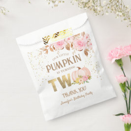 Pink Gold Glitzer Pumpkin Floral Girl 2. Geburtsta Geschenktütchen