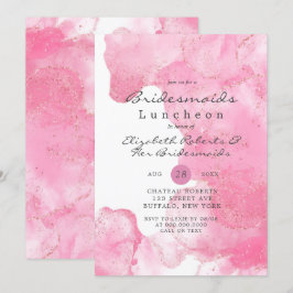 Pink Gold Glitzer Smoke Bridesmaids Luncheon