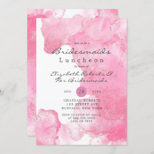 Pink Gold Glitzer Smoke Bridesmaids Luncheon