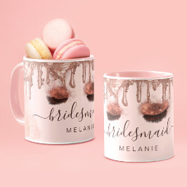 Pink Gold Glitzer Tropfen Glam Beauty Kundenname Tasse