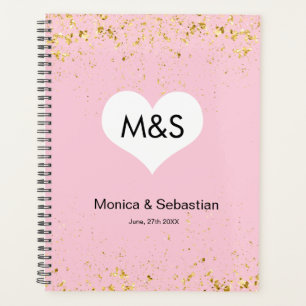 Pink Gold Glitzern Hochzeitsplaner Planer