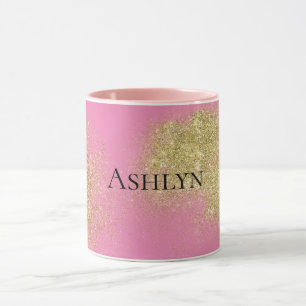 Pink Gold Glitzy Glitzer Tasse