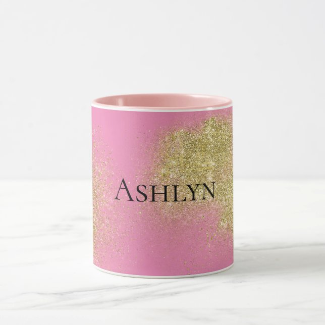 Pink Gold Glitzy Glitzer Tasse (Zentrum)