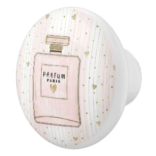 Pink & Gold Herzen Paris Parfum Chic Mode Keramikknauf