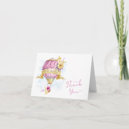 Pink Gold Hot Air Ballon Babydusche Danke