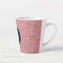 Pink Gold Imitate Glitzer Zebra Print Milchtasse