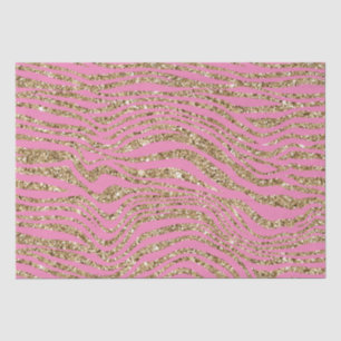 Pink Gold Imitats Glitzer Zebra Seidenpapier