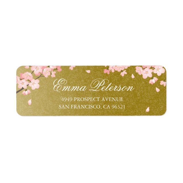 Pink Gold Japanese Cherry Blossoms Custom Template (Vorne)