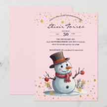 Pink & Gold Kleine Schneeflocken Snowman Baby Dusc