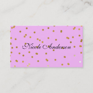 Pink & Gold Konfetti Punkte Modern Glamour Glam Visitenkarte