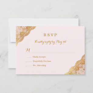Pink Gold Lace UAWG RSVP Karte