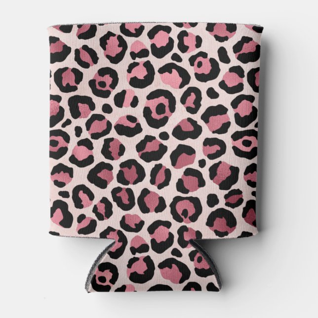 Pink & Gold Leopard Tierwerbung, Leopard-Geschenk Dosenkühler (Vorderseite)