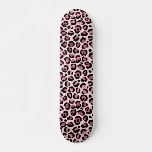 Pink & Gold Leopard Tierwerbung, Leopard-Geschenk Skateboard