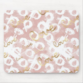 Pink Gold Liebe XO Mousepad