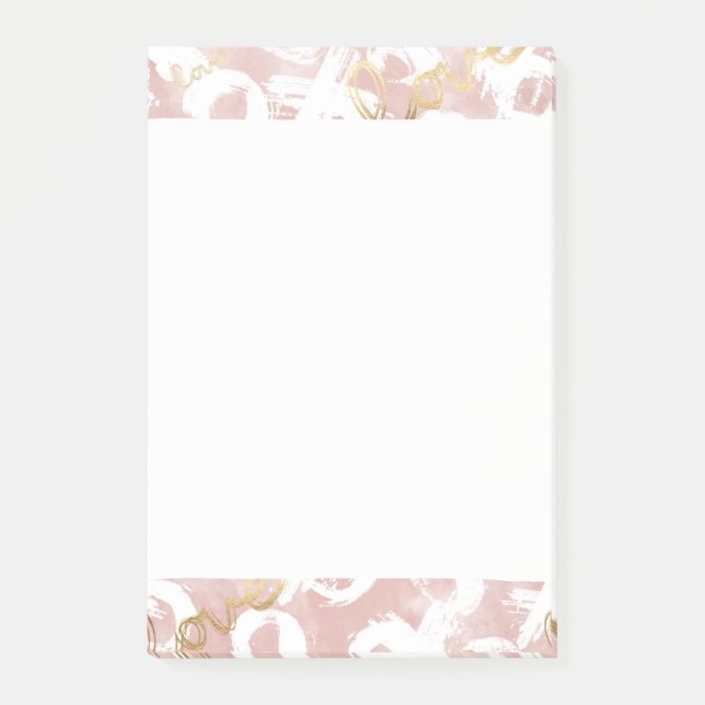 Pink Gold Liebe XO Post-it Klebezettel (Vorderseite)